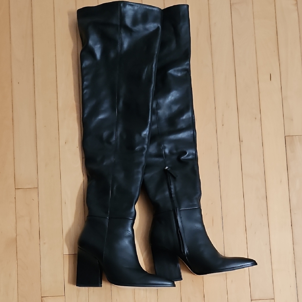 Zara Black Over-the-Knee Boots